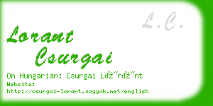 lorant csurgai business card